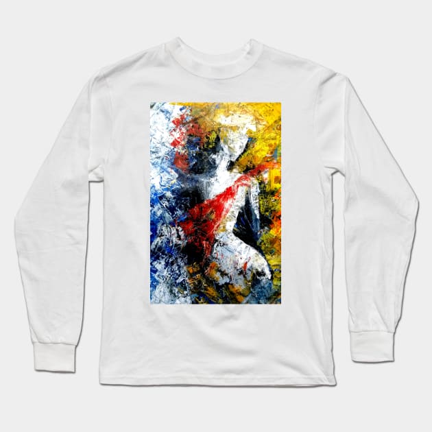 Lady figure abstract painting Long Sleeve T-Shirt by SunilAngra